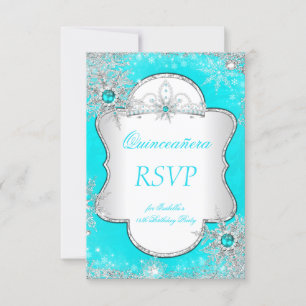 RSVP Princess Quinceañera Bleu Aqua Turquoise
