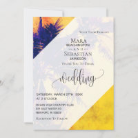 *~* RSVP QR AP13 Exotic PHOTO Palms Invitation