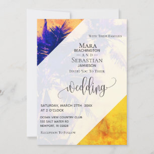 *~* RSVP QR AP13 Exotic PHOTO Palms Invitation