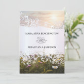 *~* RSVP QR AR31 Faire-part de mariage Fleurs Mist (Debout devant)