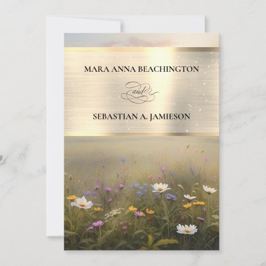 *~* RSVP QR AR31 Faire-part de mariage Fleurs Mist (Devant)