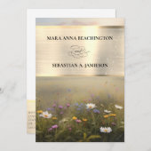 *~* RSVP QR AR31 Faire-part de mariage Fleurs Mist (Devant / Derrière)