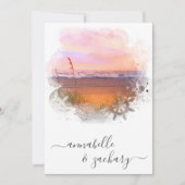 ** RSVP - QR Beach Zee Ocean AR7 Huwelijk Kaart (Voorkant)