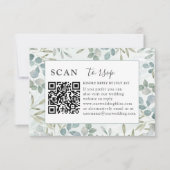 RSVP QR Code Eucalyptus Greenery Wedding Kaartje (Voorkant)