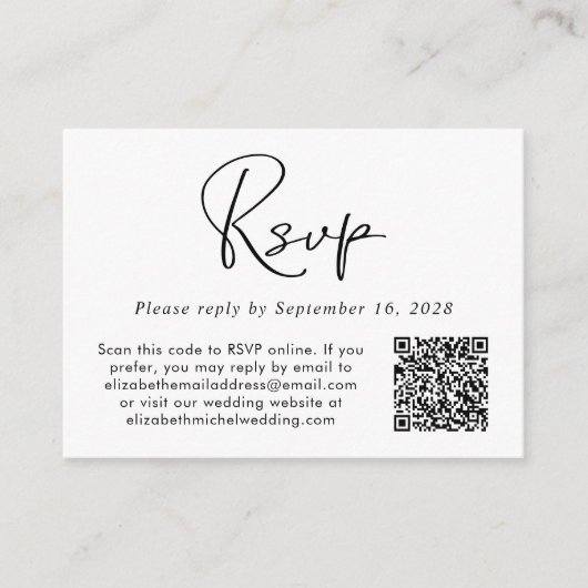 RSVP QR-code Fotohuwelijk Informatiekaartje (Voorkant)