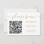 RSVP QR Code Simple Gold Script Photo (Voorkant)