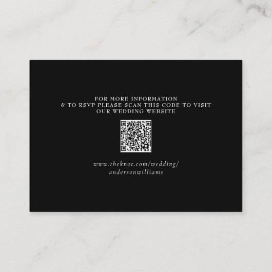 RSVP QR-code voor zwart en metaalzilver Informatiekaartje (Achterkant)