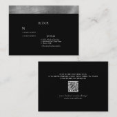 RSVP QR-code voor zwart en metaalzilver Informatiekaartje (Voorkant / Achterkant)
