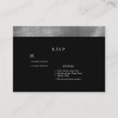 RSVP QR-code voor zwart en metaalzilver Informatiekaartje (Voorkant)