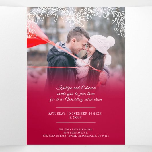 RSVP QR Code x2 Drieluik Uitnodiging (Binnenkant midden)