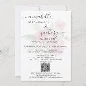 *~* RSVP - QR Damask Floral Roos Gold AR12 bruilof Kaart (Achterkant)