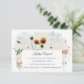 *~* RSVP QR Floral Poppy Website AR9 Bruiloft Informatiekaartje (Staand voorkant)