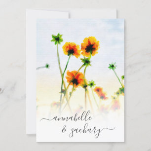 *~* RSVP - QR Red Oranje Poppy FLORAL Wedding Invi Kaart