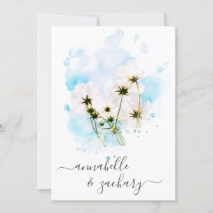 *~* RSVP - QR SKY Pink Flowers FLORAL AR15 Wedding Kaart