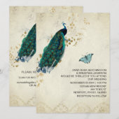 *~*  RSVP QR Victoriaans Peacock AR24 Wedding Kaart (Voorkant / Achterkant)