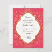 RSVP Quatrefoil Frame Script Swirl Gold Parties sc (Devant)