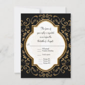 RSVP Quatrefoil Frame Script Swirl Gold Parties sc (Devant)