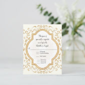 RSVP Quatrefoil Frame Script Swirl Gold Parties sc (Debout devant)