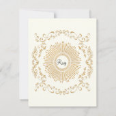 RSVP Quatrefoil Frame Script Swirl Gold Parties sc (Dos)