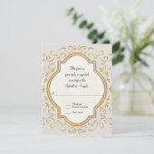 RSVP Quatrefoil Frame Script Swirl Gold Parties sc (Debout devant)