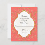 RSVP Quatrefoil Frame Script Swirl Gold Parties sc (Devant)