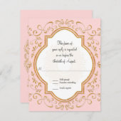 RSVP Quatrefoil Frame Script Swirl Gold Parties sc (Devant / Derrière)