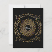 RSVP Quatrefoil Frame Script Swirl Gold Parties sc (Dos)