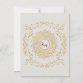 RSVP Quatrefoil Lijst Script Swirl Gold Glitter Kaartje (Achterkant)