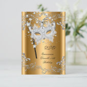 RSVP Quinceanera 15e Anniversaire Mascarade d'or (Debout devant)