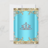 RSVP Quinceanera Blue Aqua Gold Turquoise 15e anni (Dos)