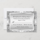 RSVP Quinceañera Perle Damassé Argent (Dos)