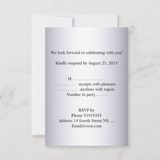 RSVP Quinceanera Roze Zilveren Tiara Eiffeltoren (Achterkant)