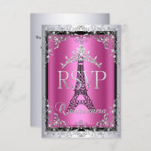 RSVP Quinceanera Tour Eiffel Tiara en argent rose (Devant / Derrière)