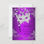RSVP Quinceanera violet 15e anniversaire Masquerad (Devant)
