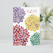 RSVP Rainbow Flower Blossom Weduwkaart (Staand voorkant)