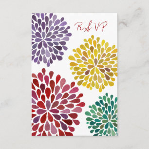 RSVP Rainbow Flower Blossom Weduwkaart Kaartje