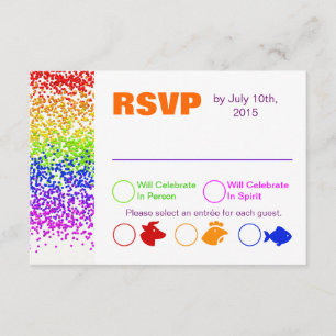 RSVP Rainbow Wedding Fun en Modern Kaart