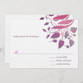 RSVP Raspberry Wisteria Gray Wedding RSVP Kaart (Voorkant / Achterkant)