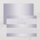 RSVP |  Rayures de monogramme argenté violet brill (Devant / Derrière)
