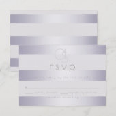 RSVP | Rayures de monogramme violet argenté brill (Devant / Derrière)