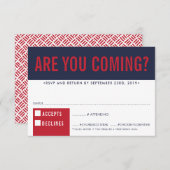 RSVP REACTIE fun bold block navy donkerrood (Voorkant / Achterkant)