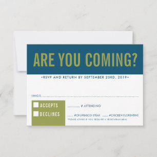 RSVP REACTIE fun bold block olijf donkerblauw Kaartje