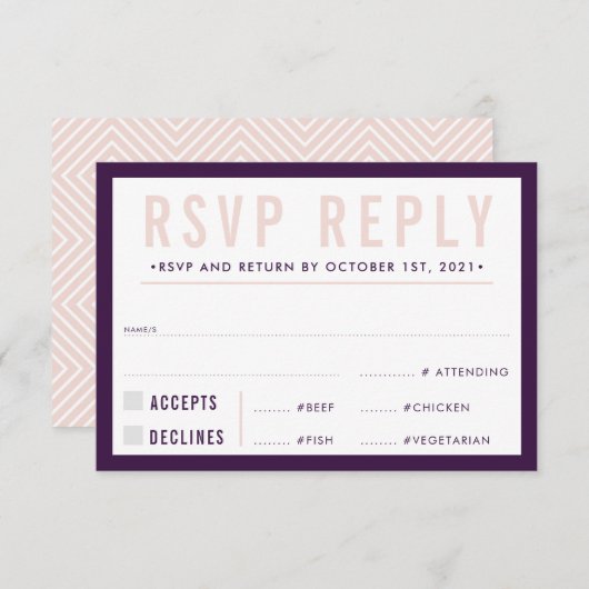 RSVP REACTIE modern vet aubergine blush (Voorkant / Achterkant)