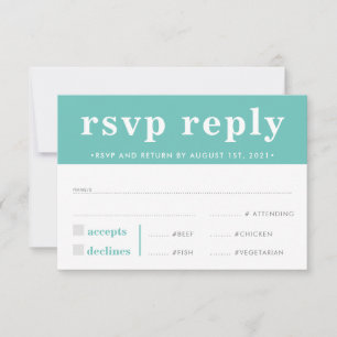 RSVP REACTIE modern vet jongen mint groen Kaartje