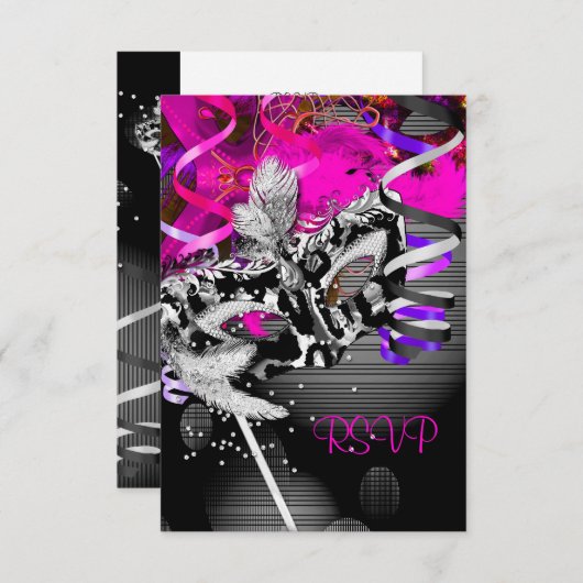 RSVP Reactie Partij Mask Zilver Roze 2 (Voorkant / Achterkant)