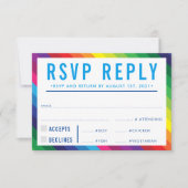 RSVP REACTIE REACTIE moderne kleurrijke regenboogs Kaartje (Voorkant)