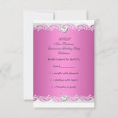 RSVP Reactie Reactie Roze Witte Kant Quinceanera (Achterkant)