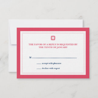 Rsvp-reactie van de Rode marine RSVP Kaartje