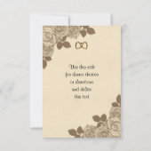 RSVP-reactiekaart sepia rozen RSVP Kaartje (Achterkant)