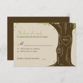 RSVP/reactiekaart voor Oak Tree Weddenschap RSVP Kaartje (Voorkant / Achterkant)